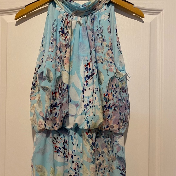 Adrianna Papell Floral Mock Neck
Midi Dress, Light Blue Multi, Size: 2 - Picture 9 of 15